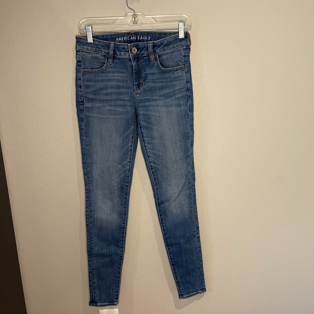American Eagle Next Level Stretch Skinny Jeans 4 Long High Rise